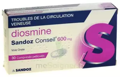 Diosmine Sandoz Conseil 600 Mg, Comprimé Pelliculé à BRUGES