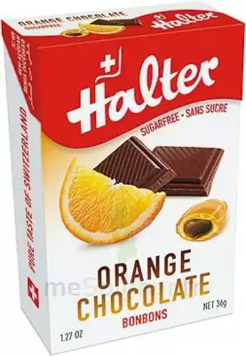 Halter Bonbon Sans Sucre Orange Fourré Chocolat B/36g à BRUGES