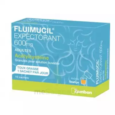 Fluimucil Expectorant Acetylcysteine 600 Mg Glé S Buv Adultes 10sach à BRUGES